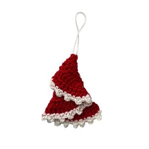 Handcrafted Red and White Crochet Christmas Ornament
